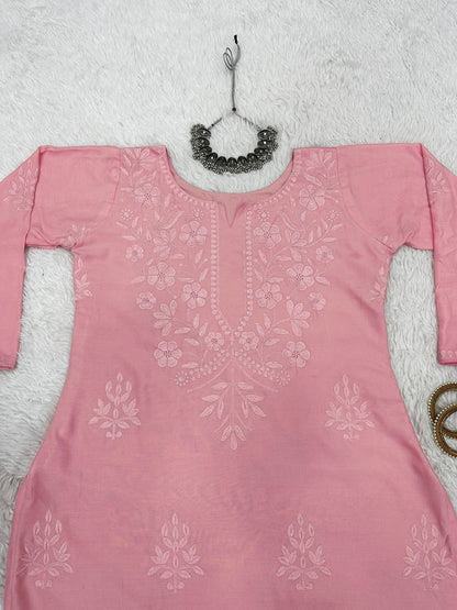 Chikan Rayon Kurta Set