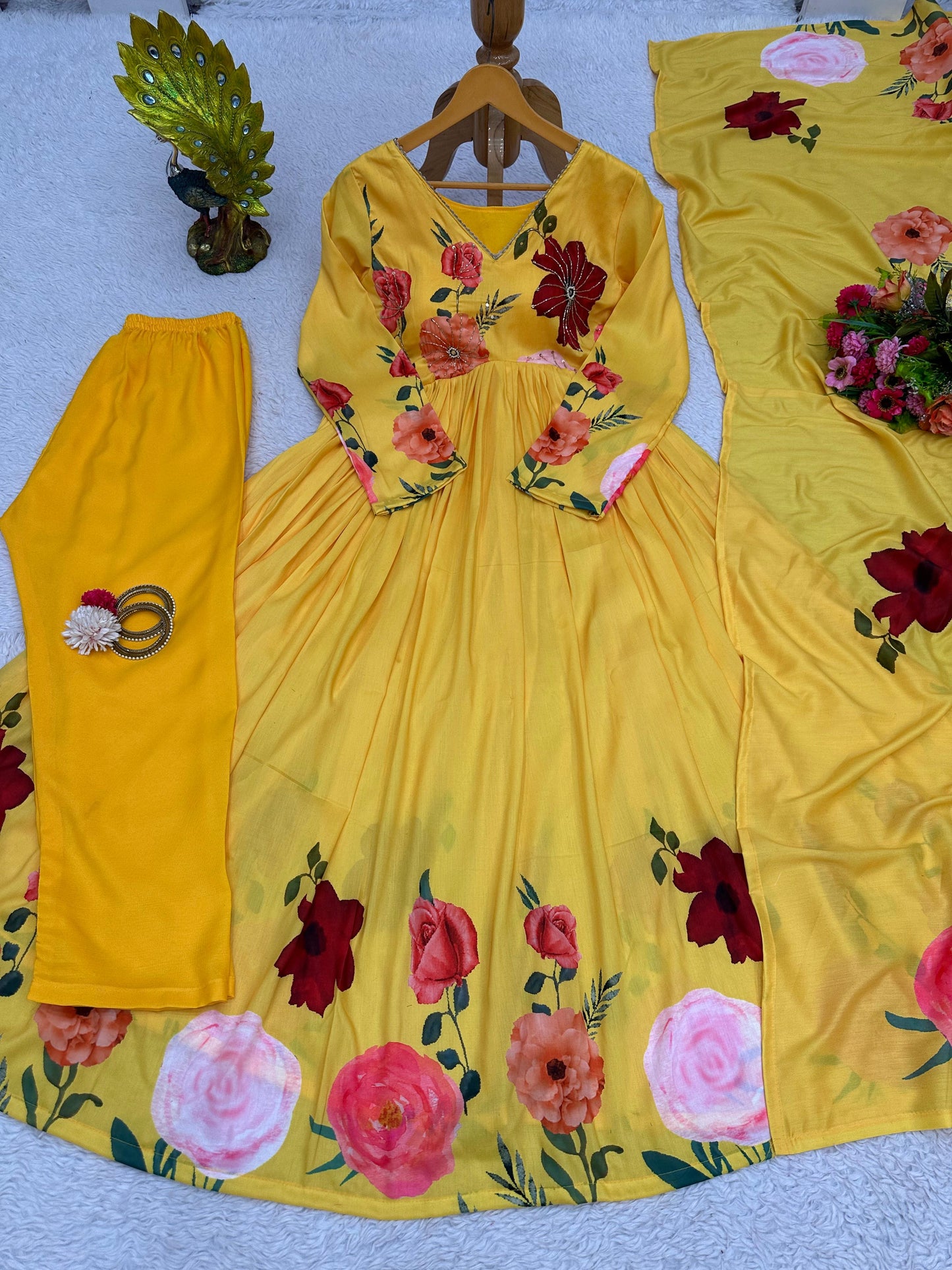 Haldi Special Alia Cut Anarkali Set