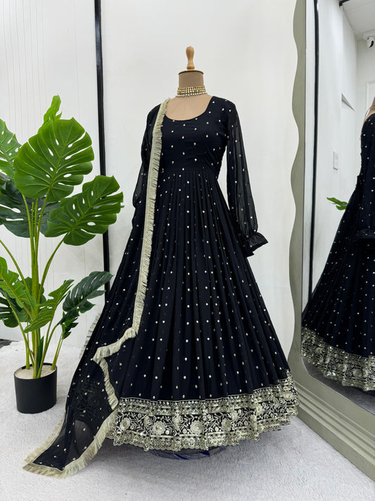 Designer Anarkali Dress in Black