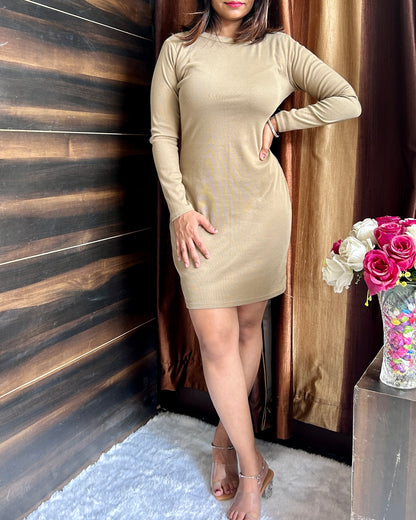 Sand Bodycon Dress