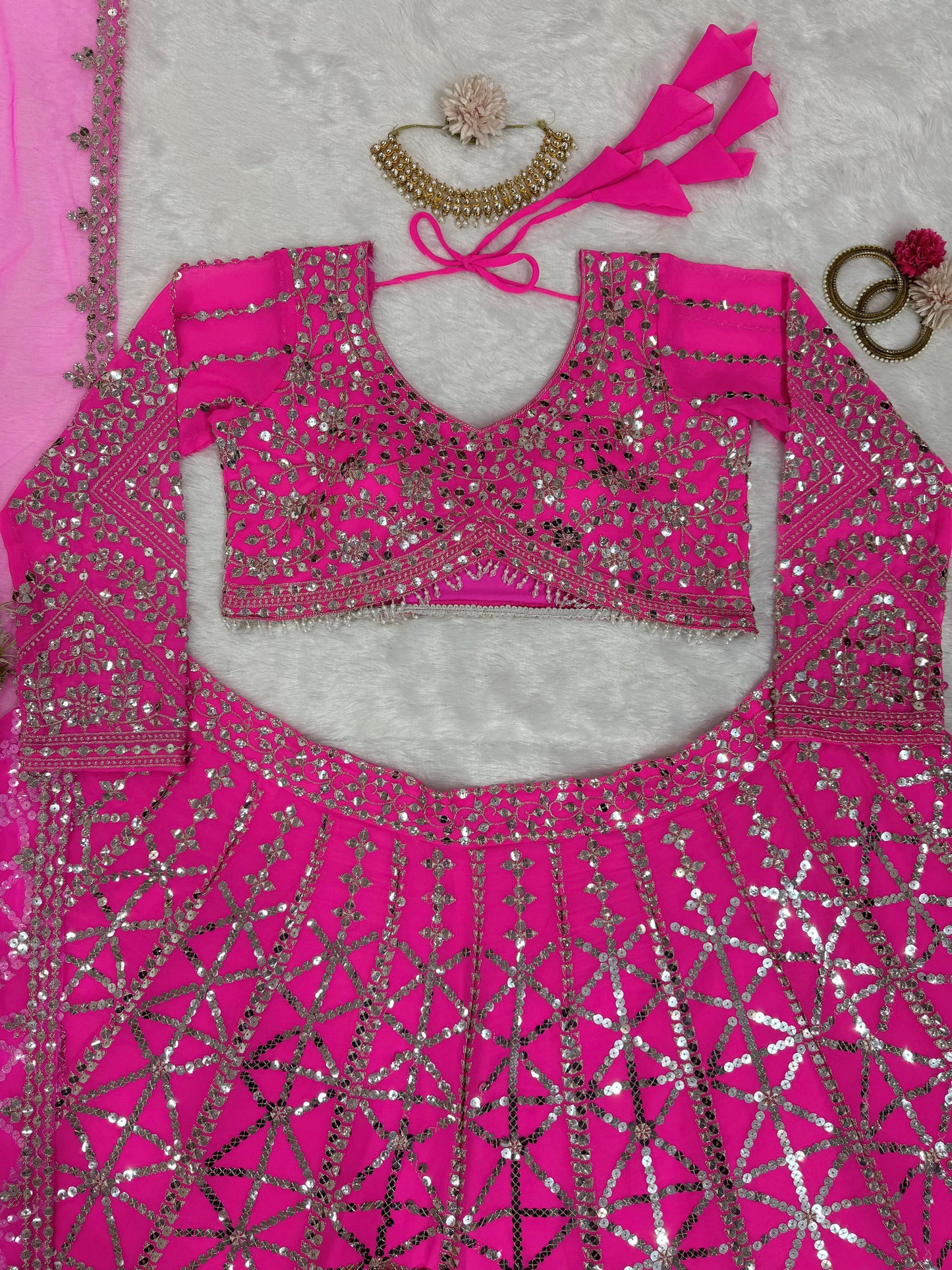 Designer Lehenga Set in Pink