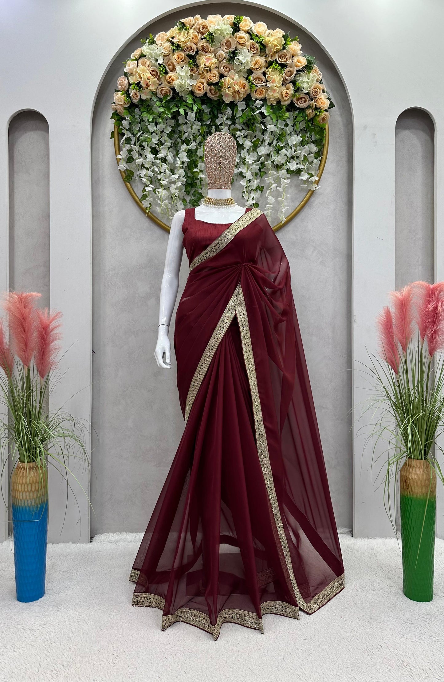 Royal Maroon Saree