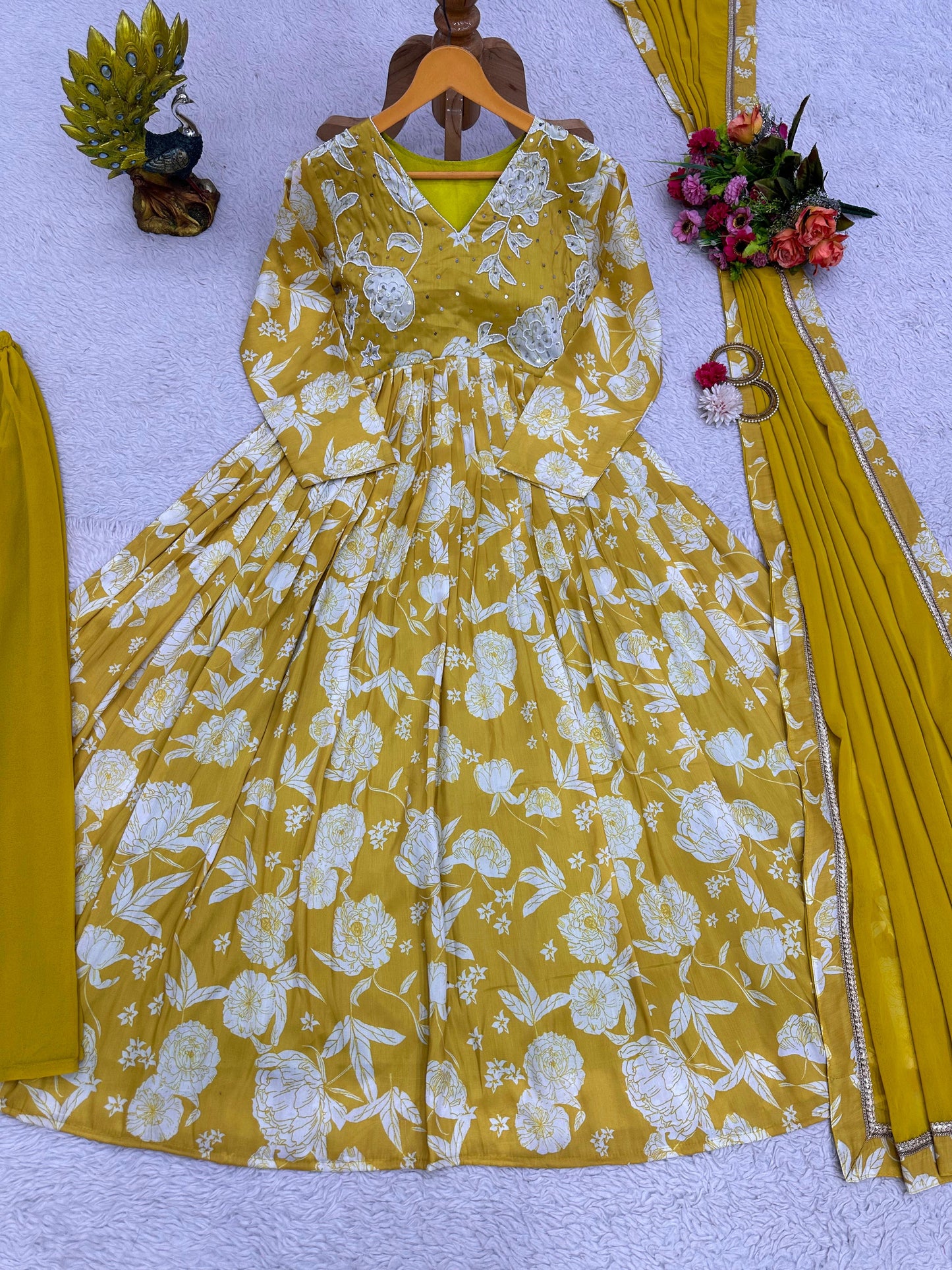 Floral Anarkali Kurta Set