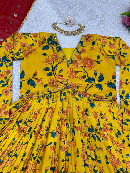 Floral Anarkali Set