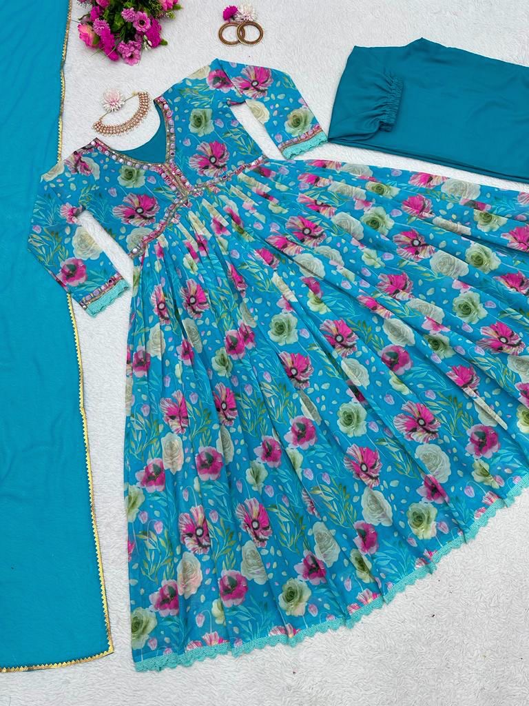 Sequins and Mirror Work Anarkali