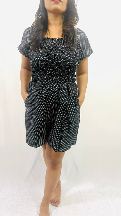 Polka Dots Romper with Pockets