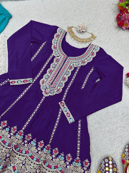 Designer Embroidered Sharara Set