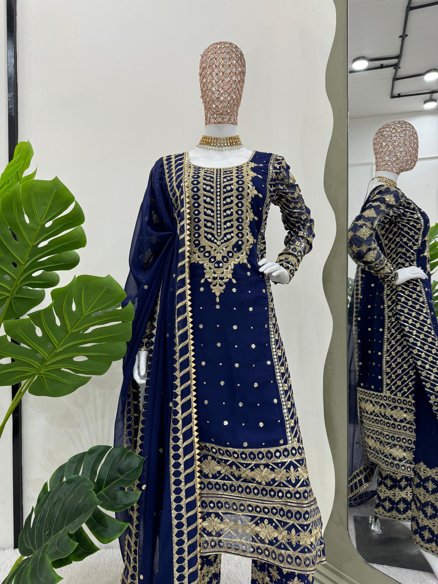 Sequins Work Kurta Set