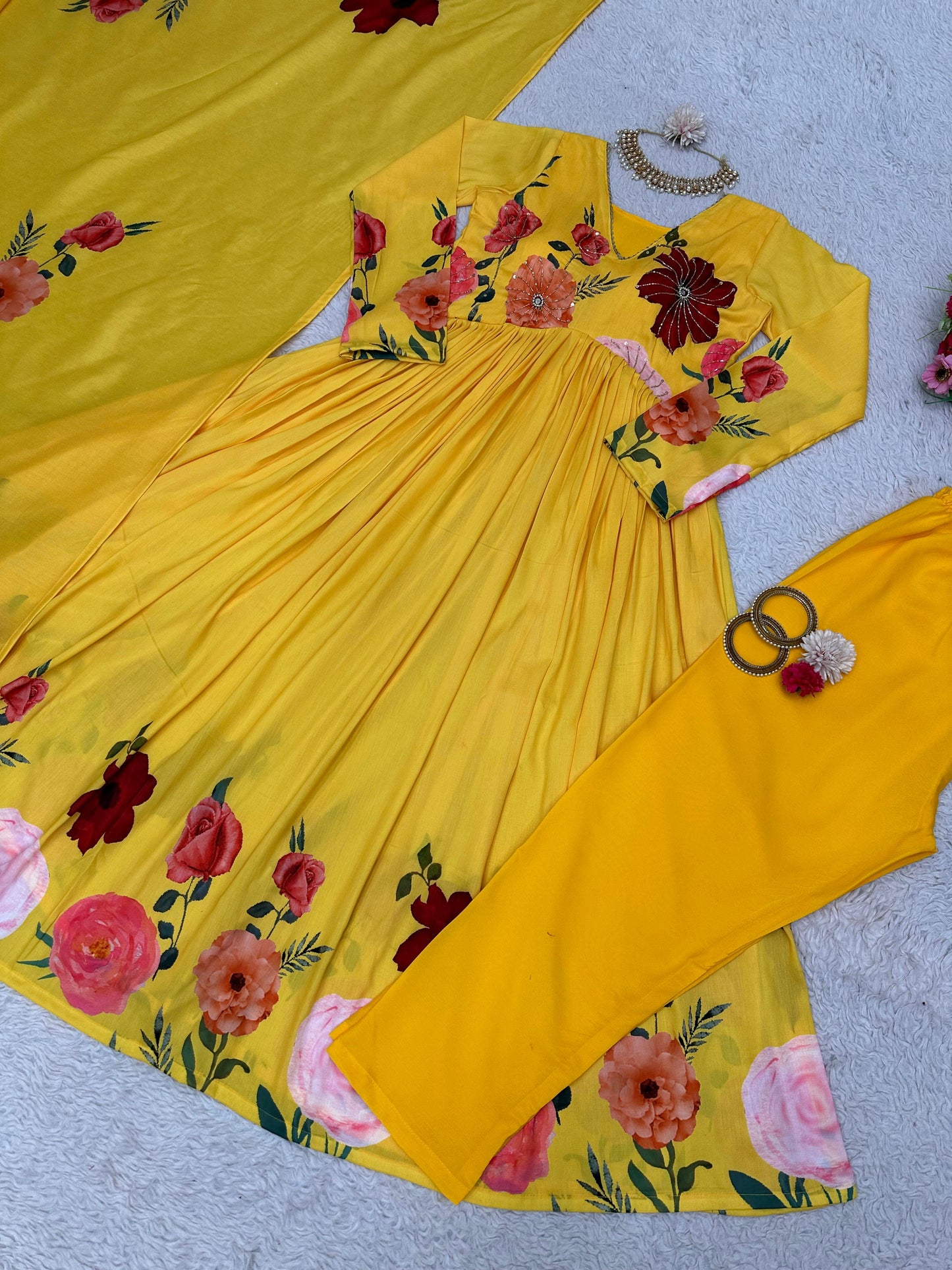 Haldi Special Alia Cut Anarkali Set