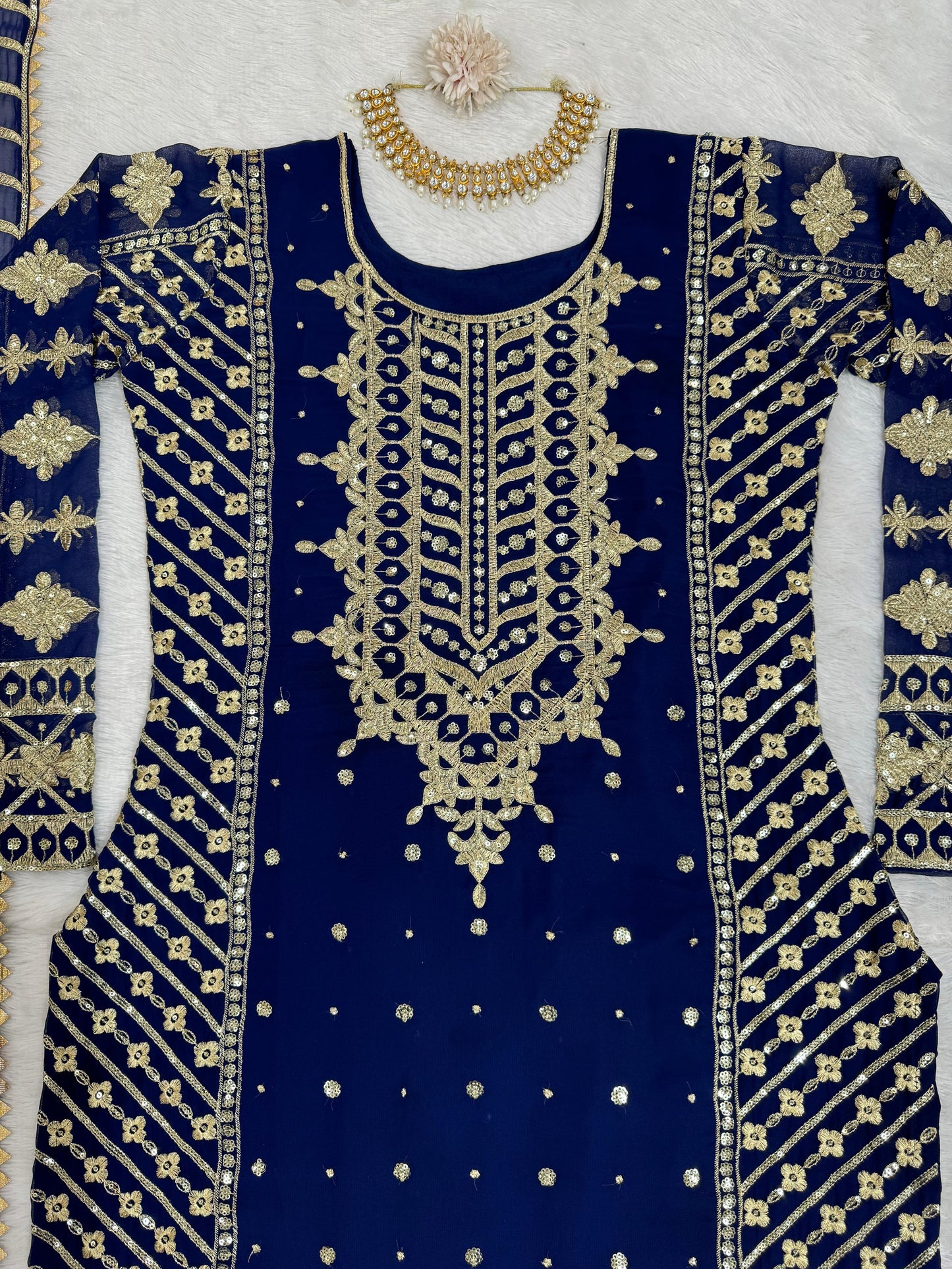 Sequins Work Kurta Set