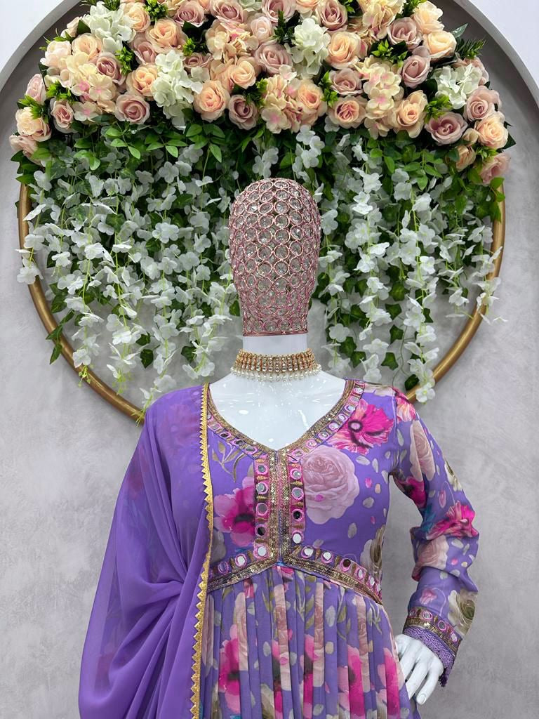 Sequins and Mirror Work Anarkali