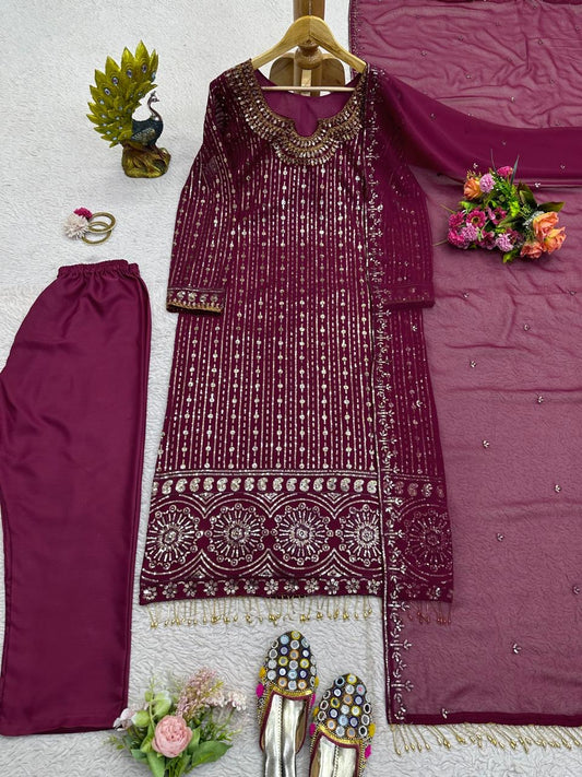 Sequins Work Kurta Set