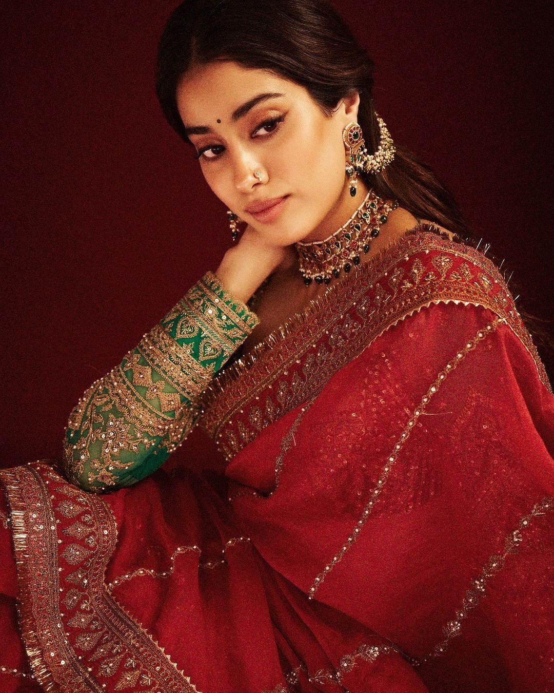 Janhvi Kapoor Inspired Thread Work Saree