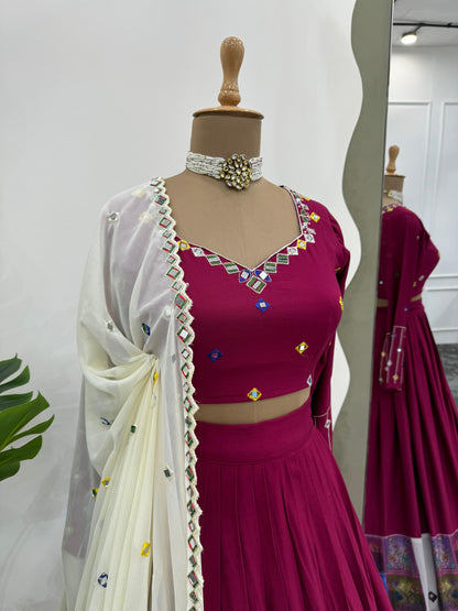 Navratri Special Lehenga Set - Wine