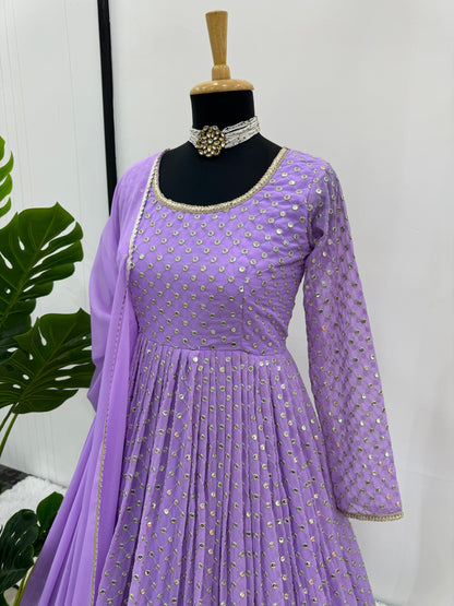 Thread work Anarkali Set