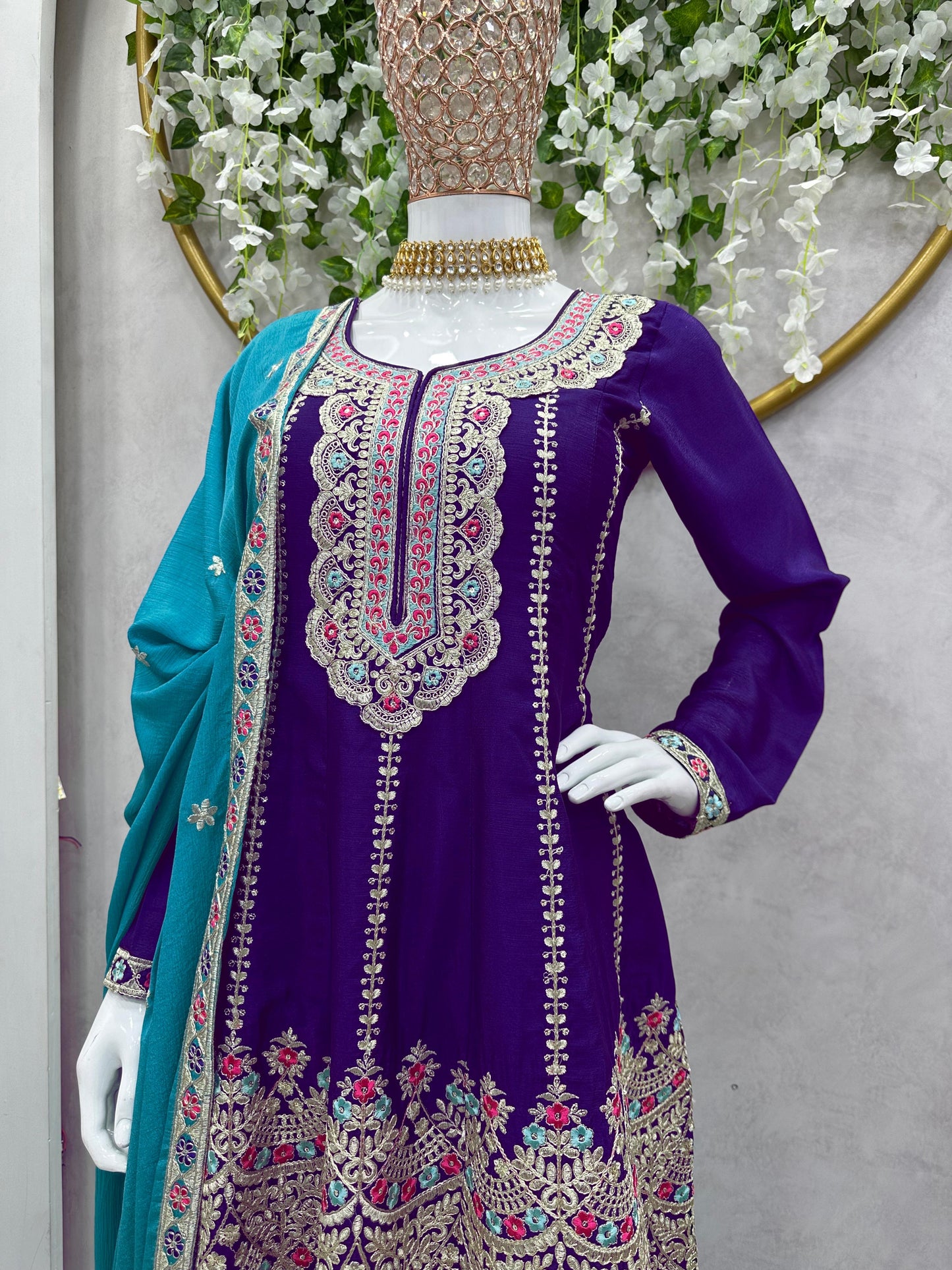 Designer Embroidered Sharara Set