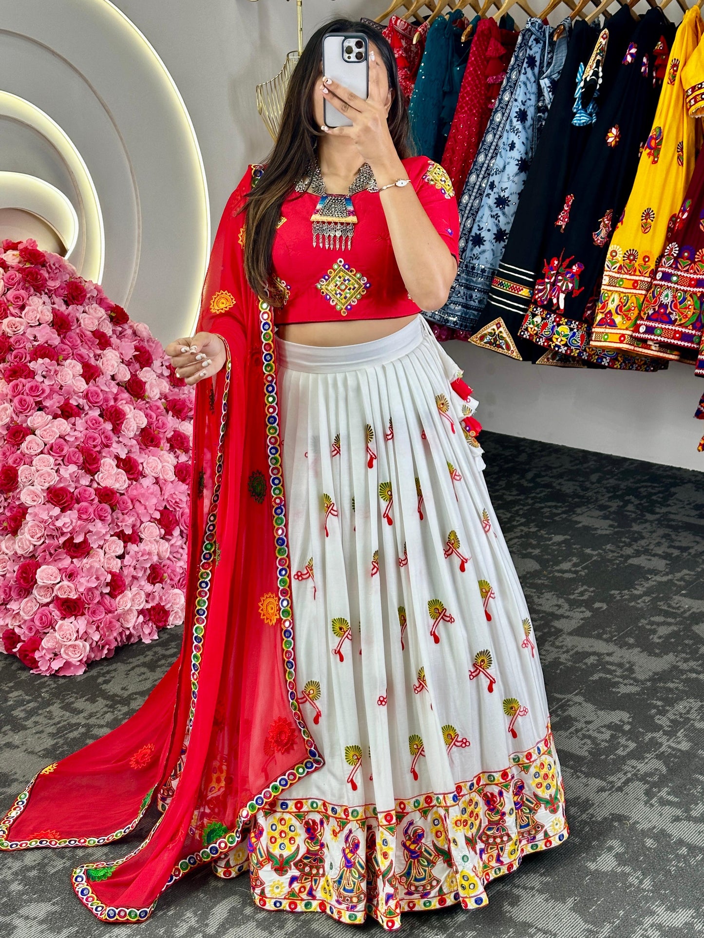 Navratri Special Lehenga Set - Red