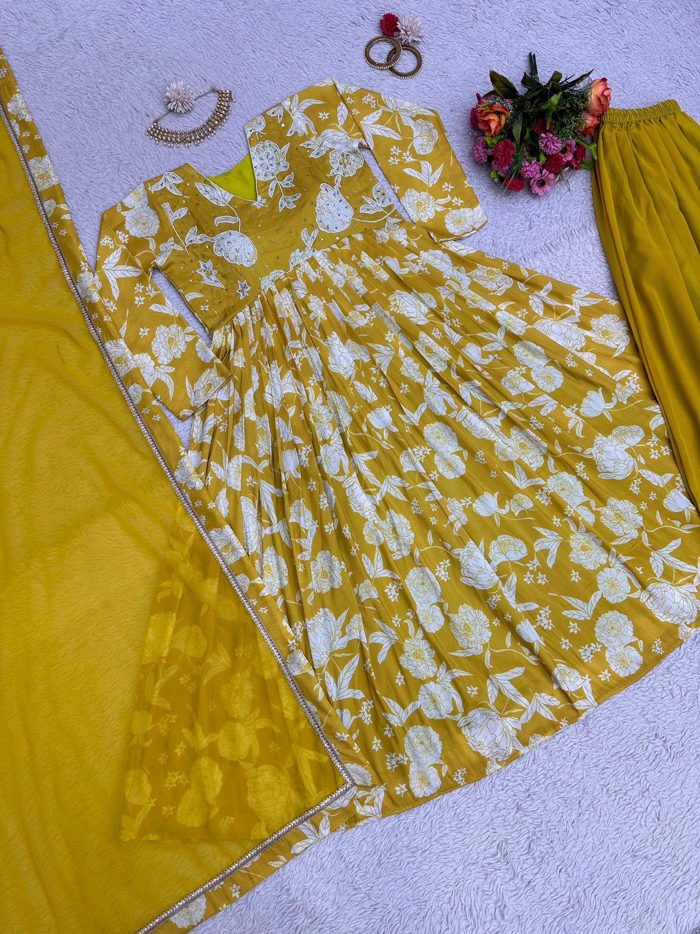 Floral Anarkali Kurta Set