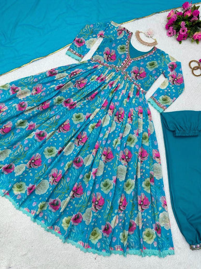 Sequins and Mirror Work Anarkali