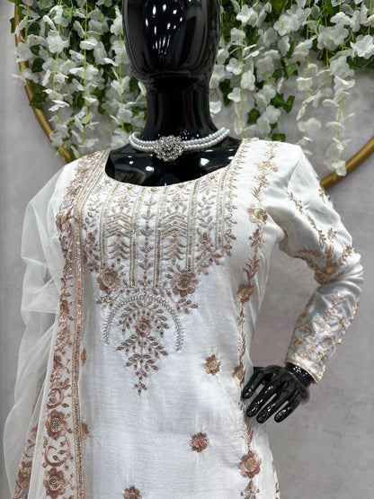 Designer Sharara Set in White