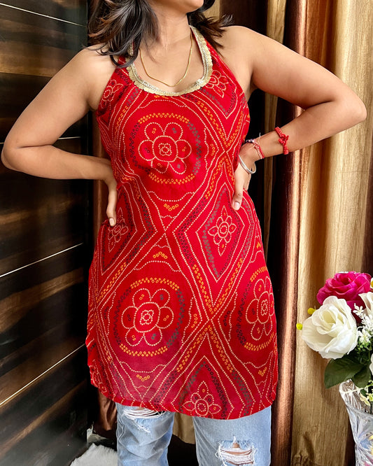 Halter Neck Short Kurta