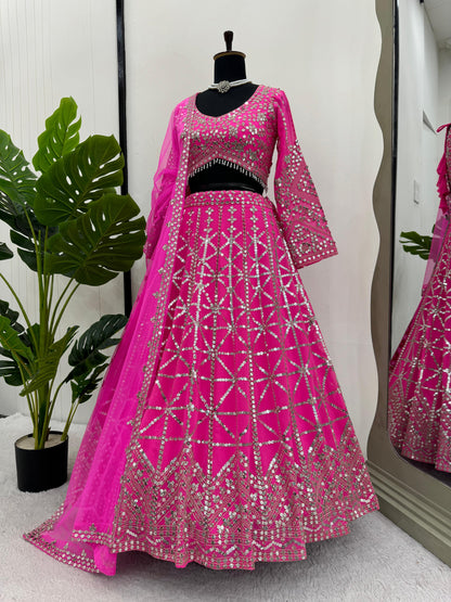 Designer Lehenga Set in Pink