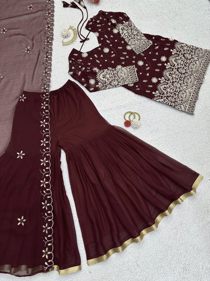 Sequins Work Sharara Set