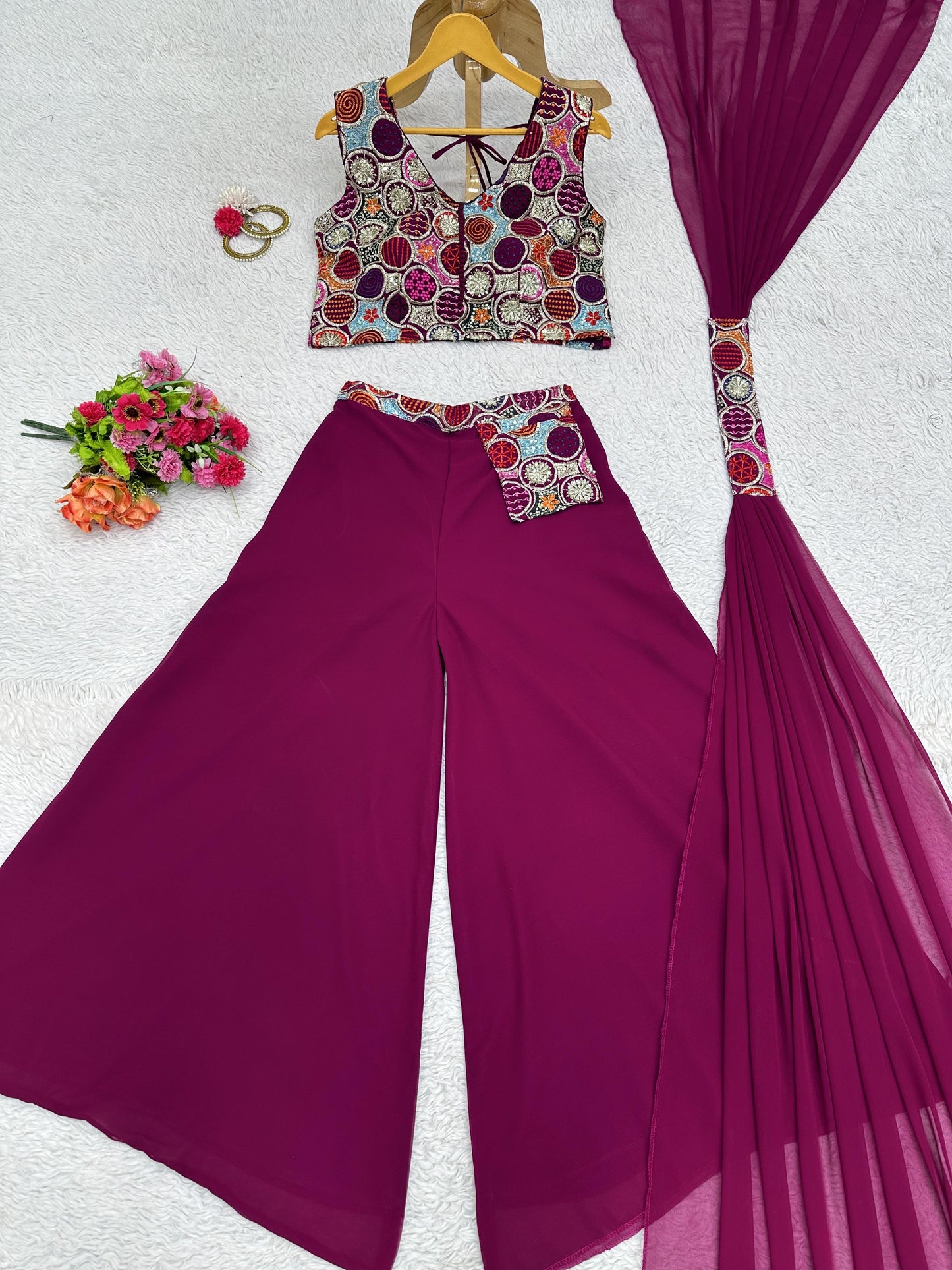 Palazzo Crop Top Set