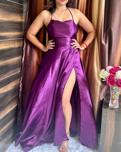 Silky Satin Designer Back Dress