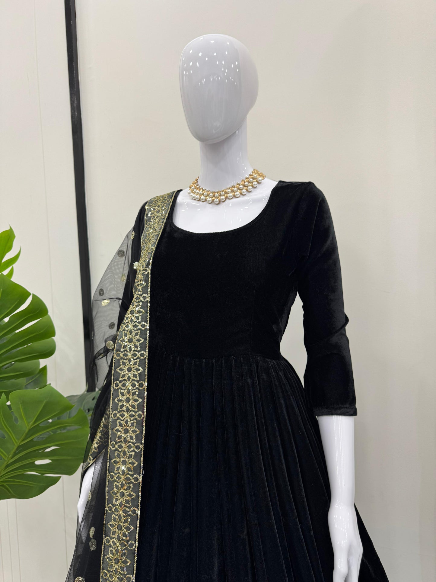 Velvet Anarkali Set