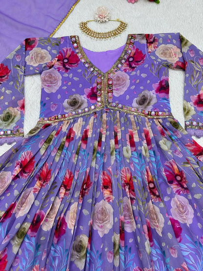 Sequins and Mirror Work Anarkali