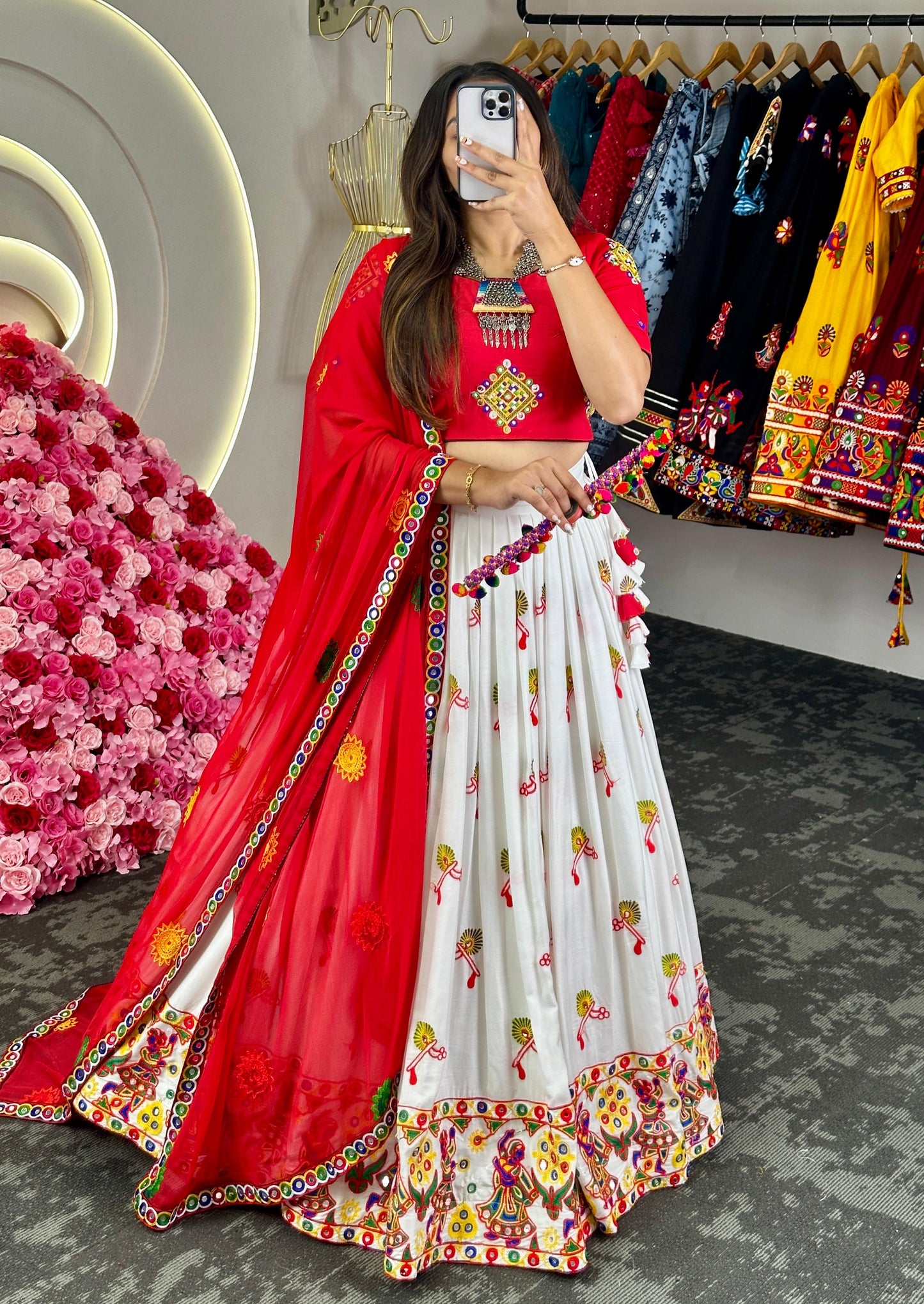 Navratri Special Lehenga Set - Red