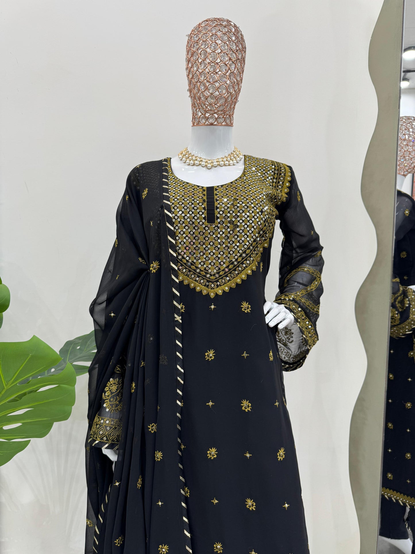 Sequins Work Kurta Set