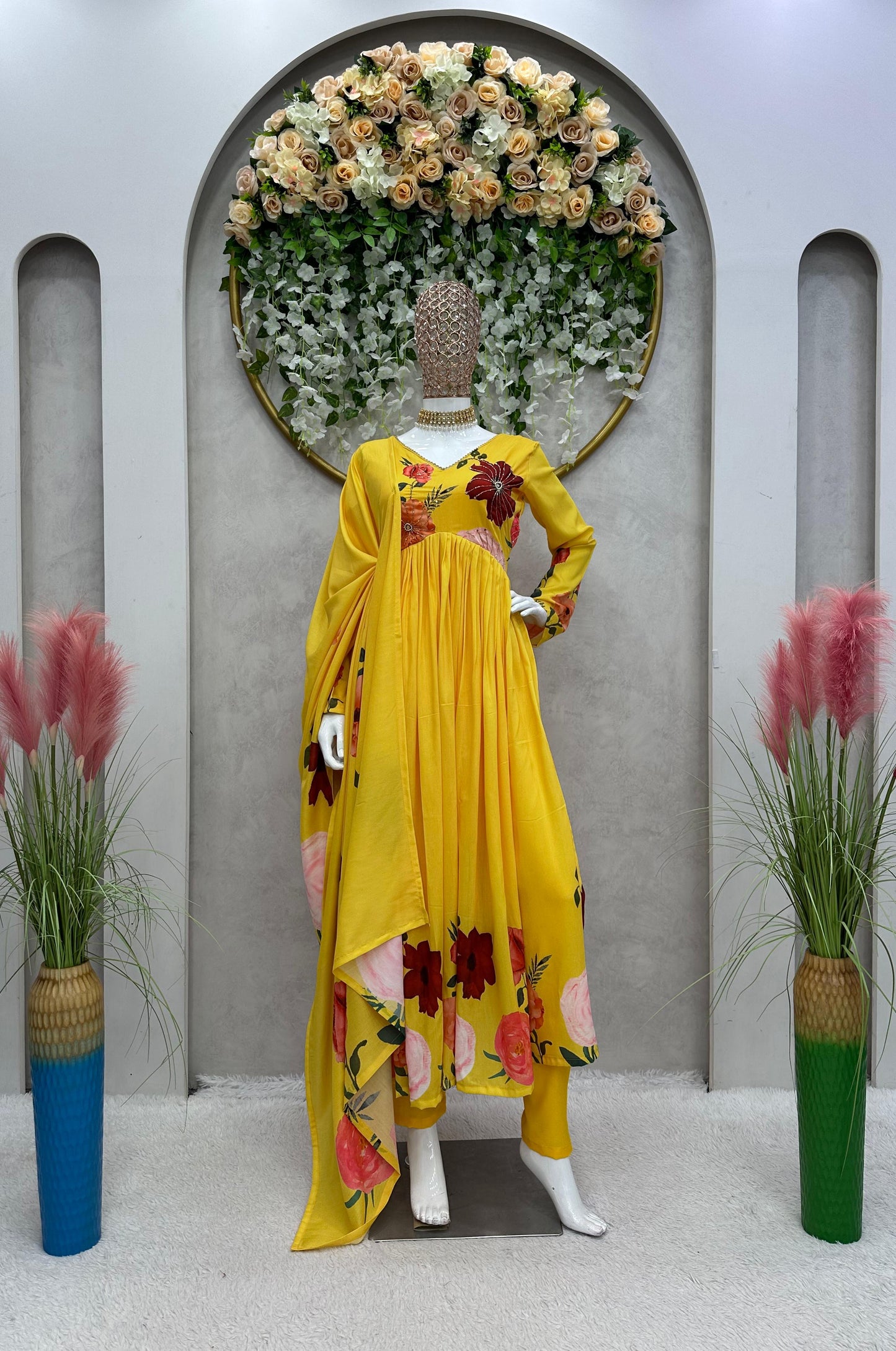 Haldi Special Alia Cut Anarkali Set