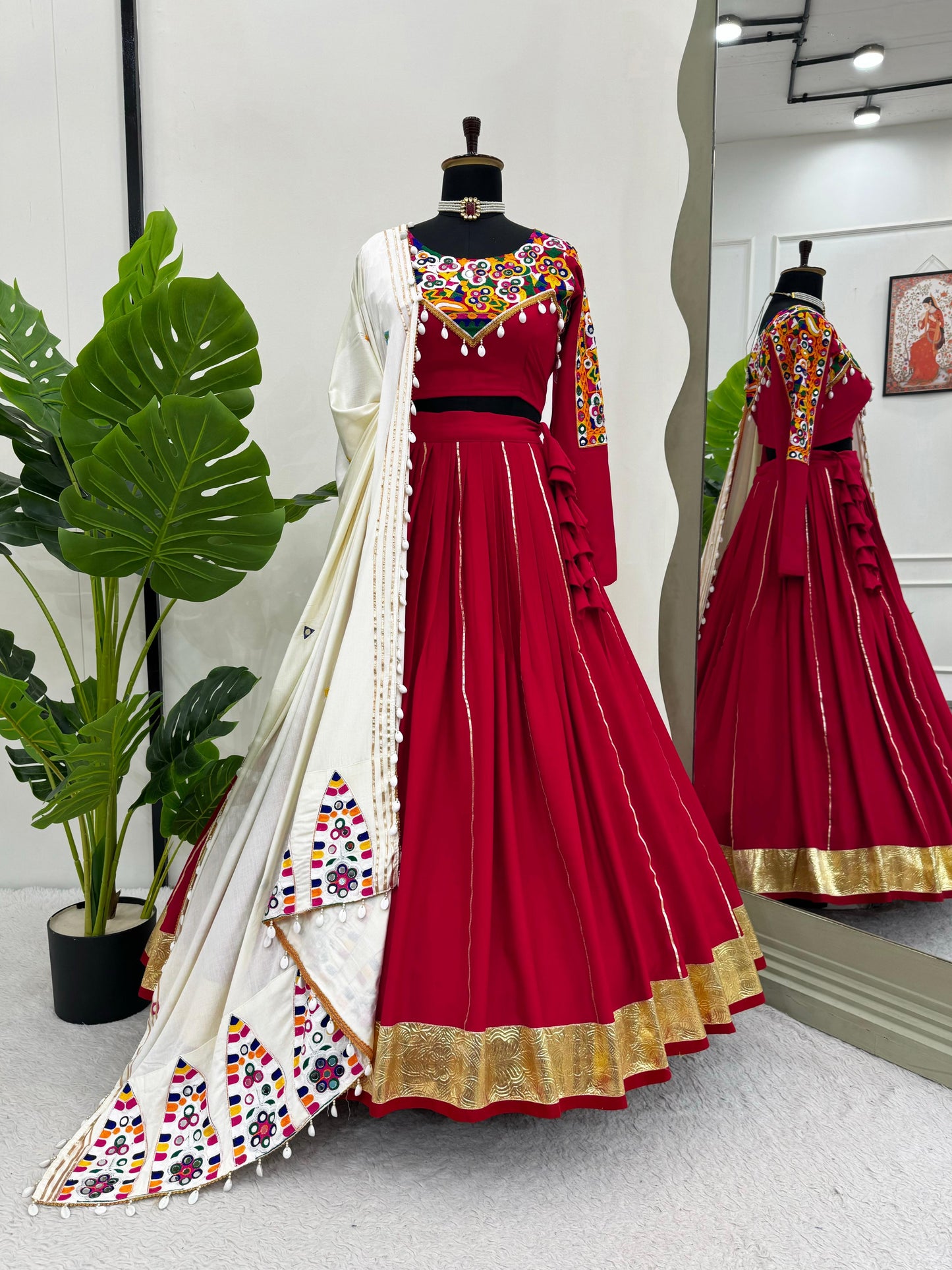 Navratri Special Lehenga Set - Red