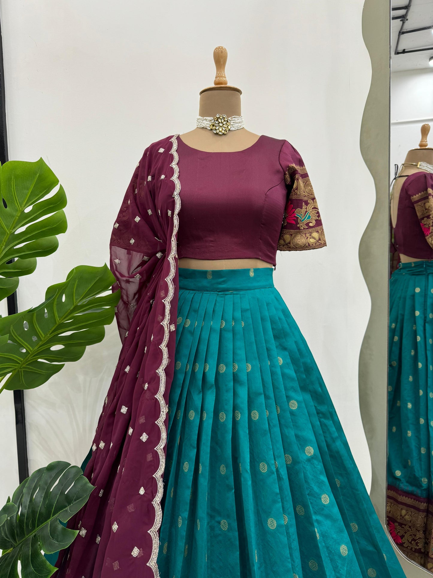 Jacquard Lehenga Set