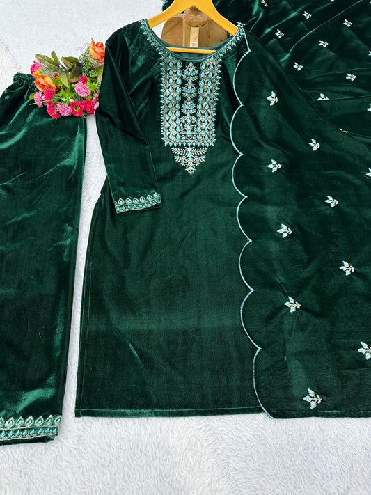 Velvet Kurta Set