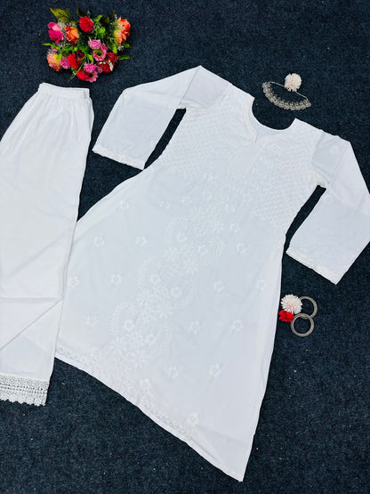 Thread Work Rayon Kurta Set