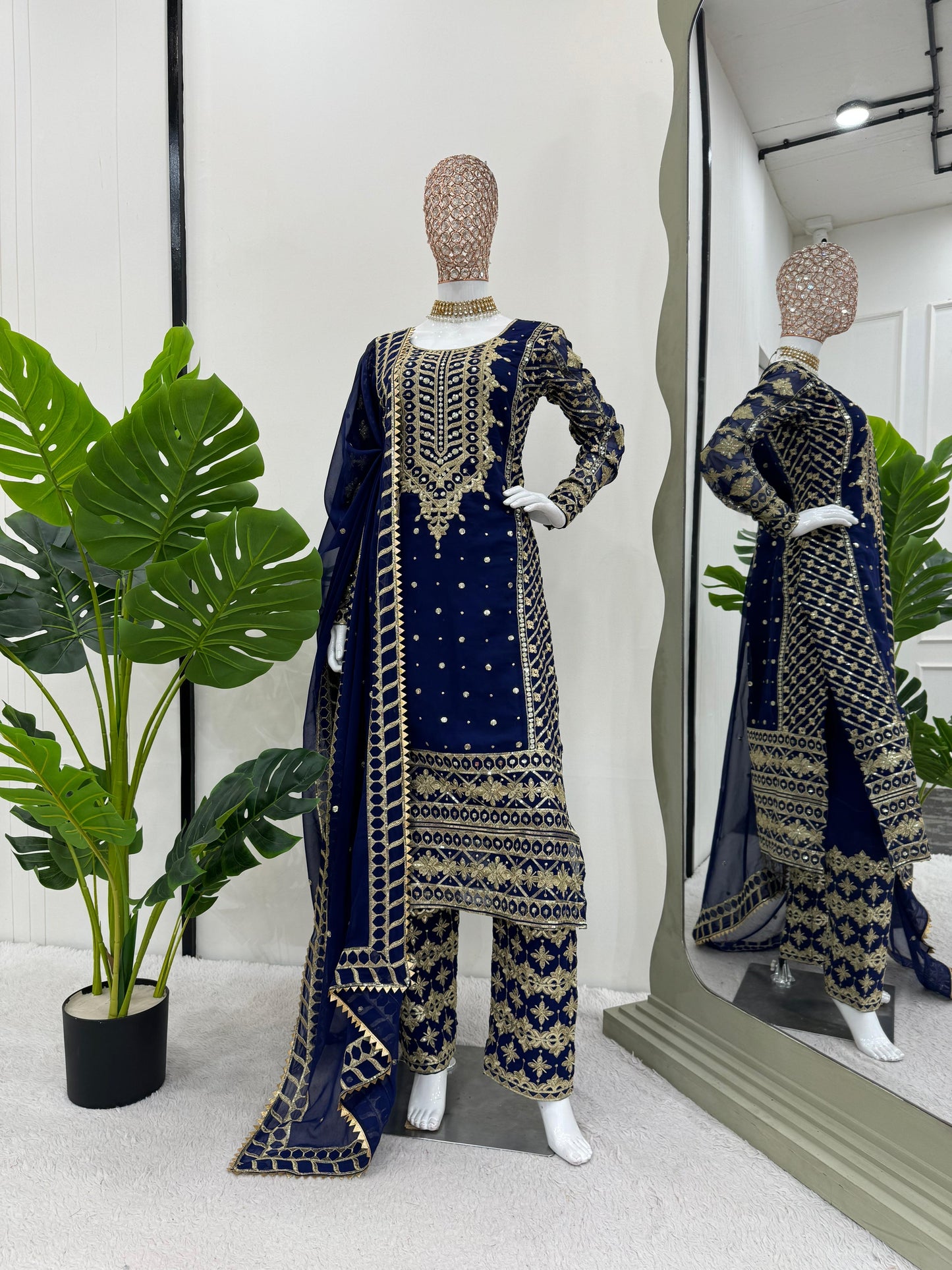 Sequins Work Kurta Set