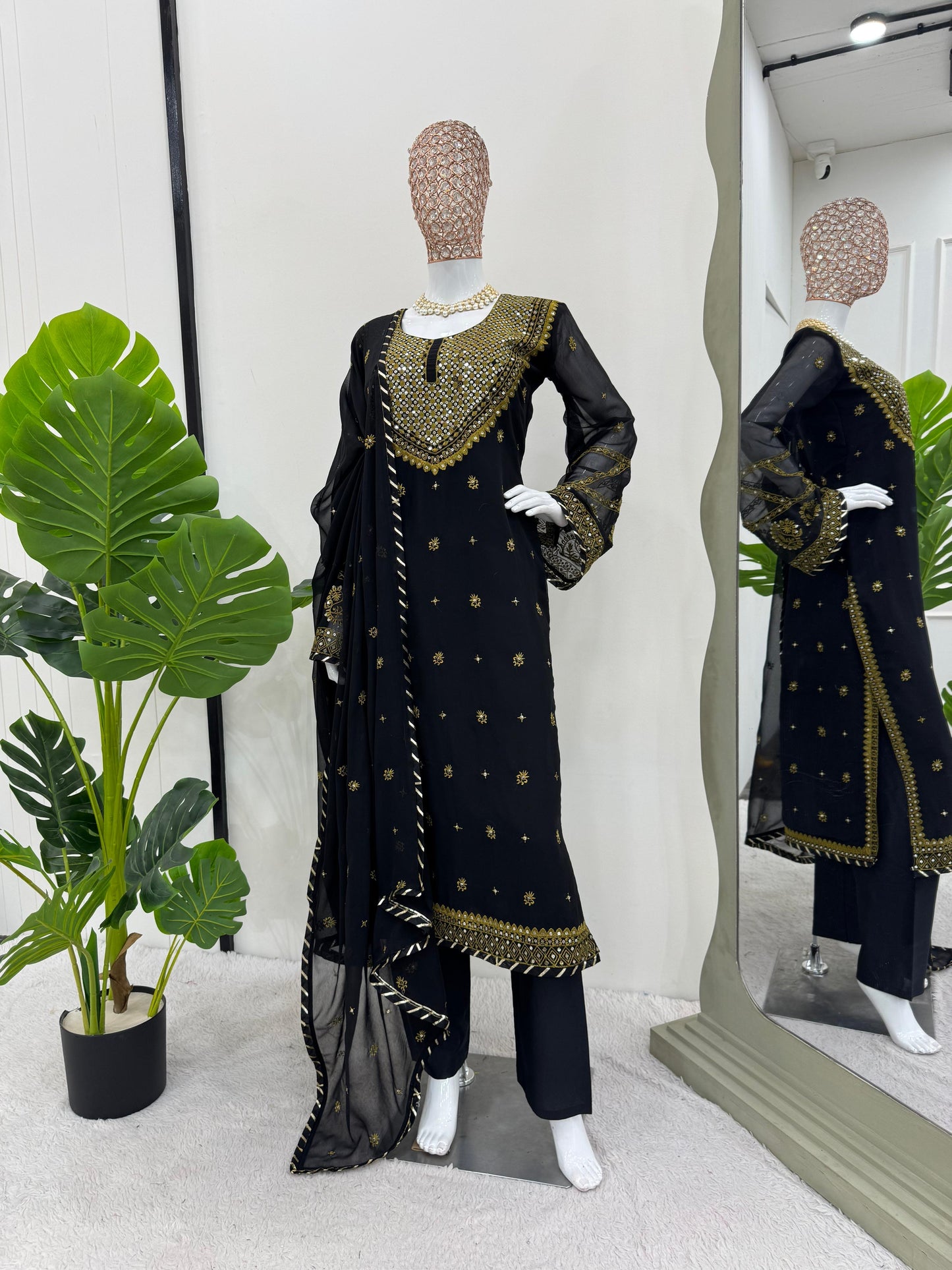 Sequins Work Kurta Set