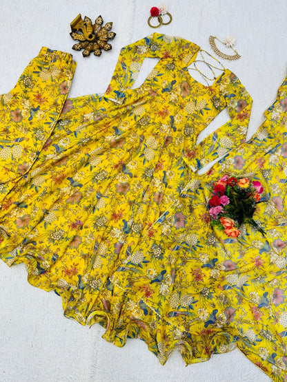 Haldi Special Floral Anarkali Set