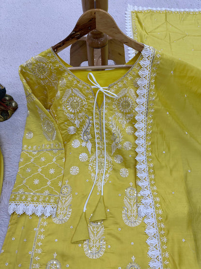 Basic Kurta Set in Yellow