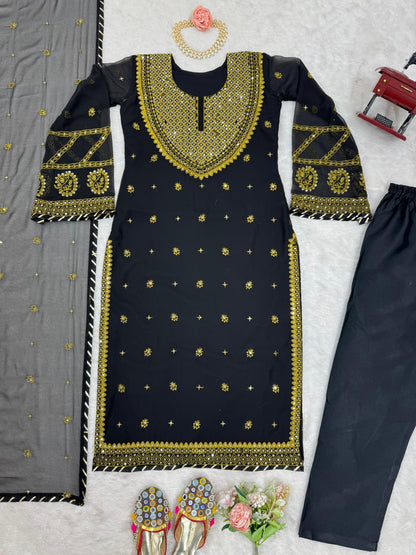 Sequins Work Kurta Set