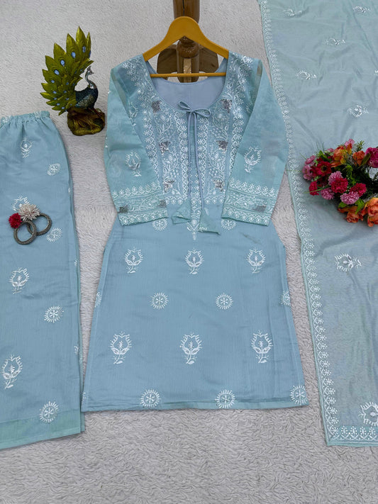 Thread Work Kurta Set