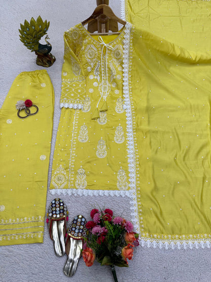 Basic Kurta Set in Yellow