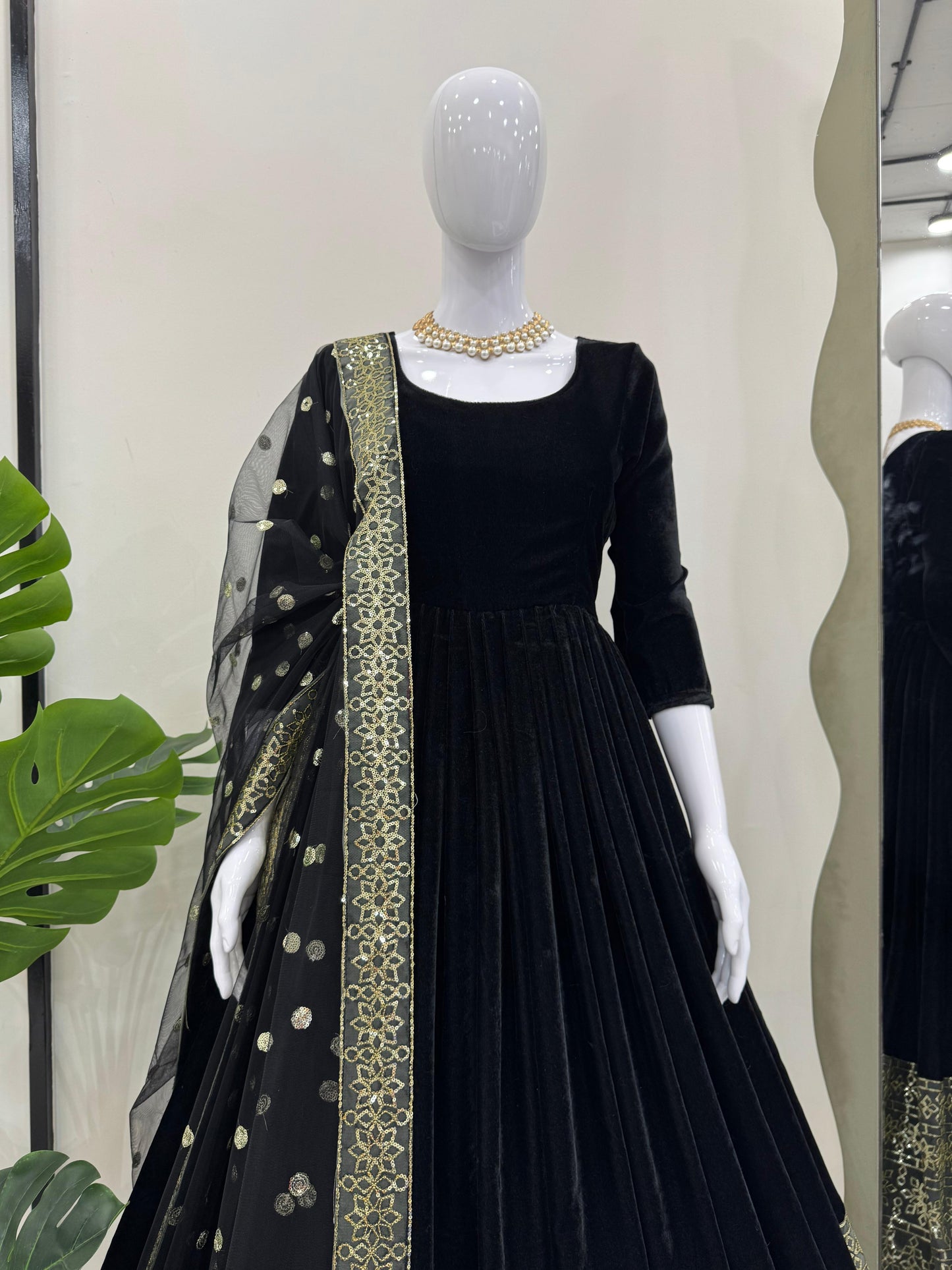 Velvet Anarkali Set