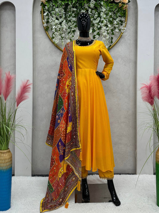 Anarkali with Karachi Dupatta