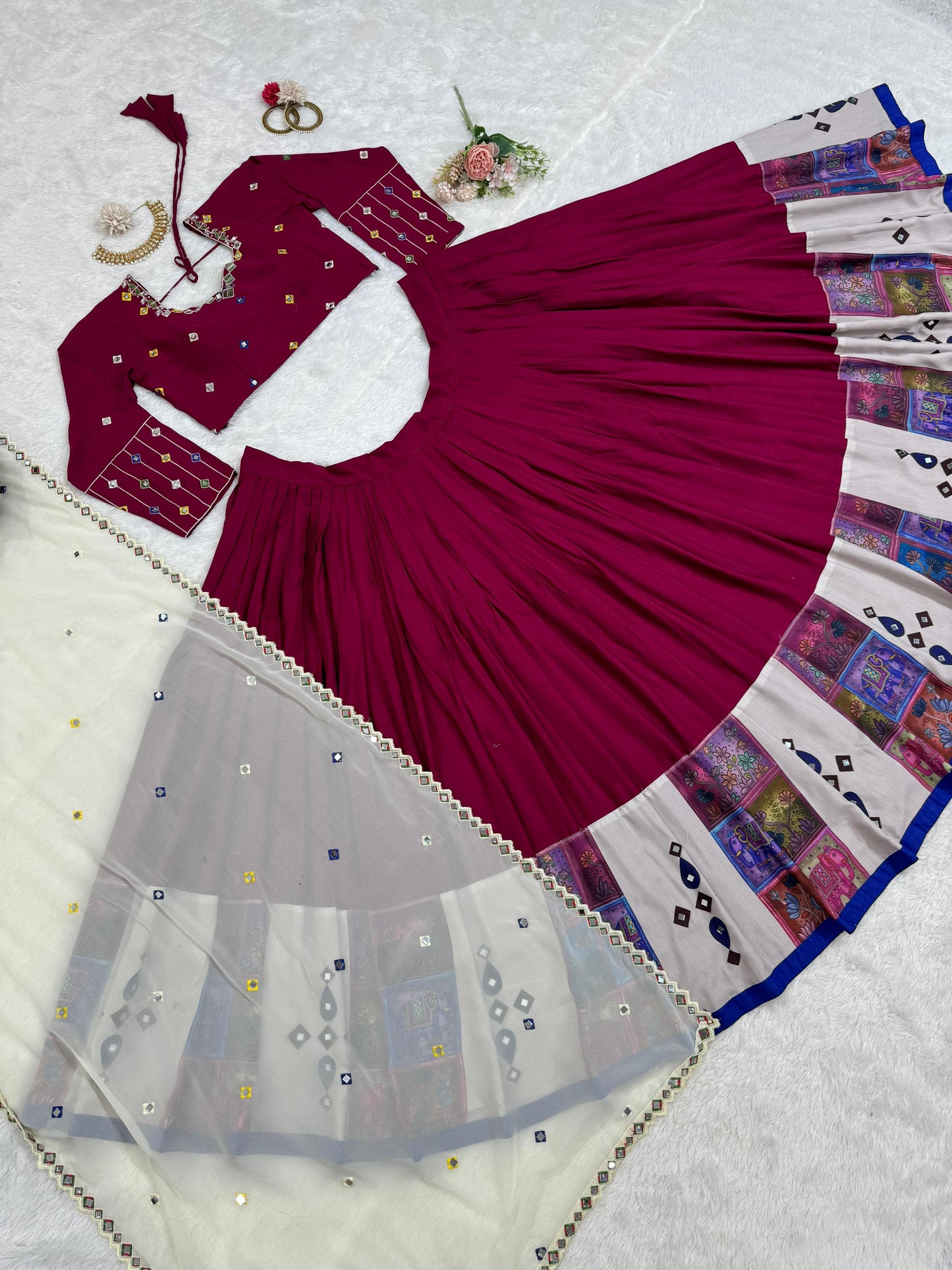 Navratri Special Lehenga Set - Wine