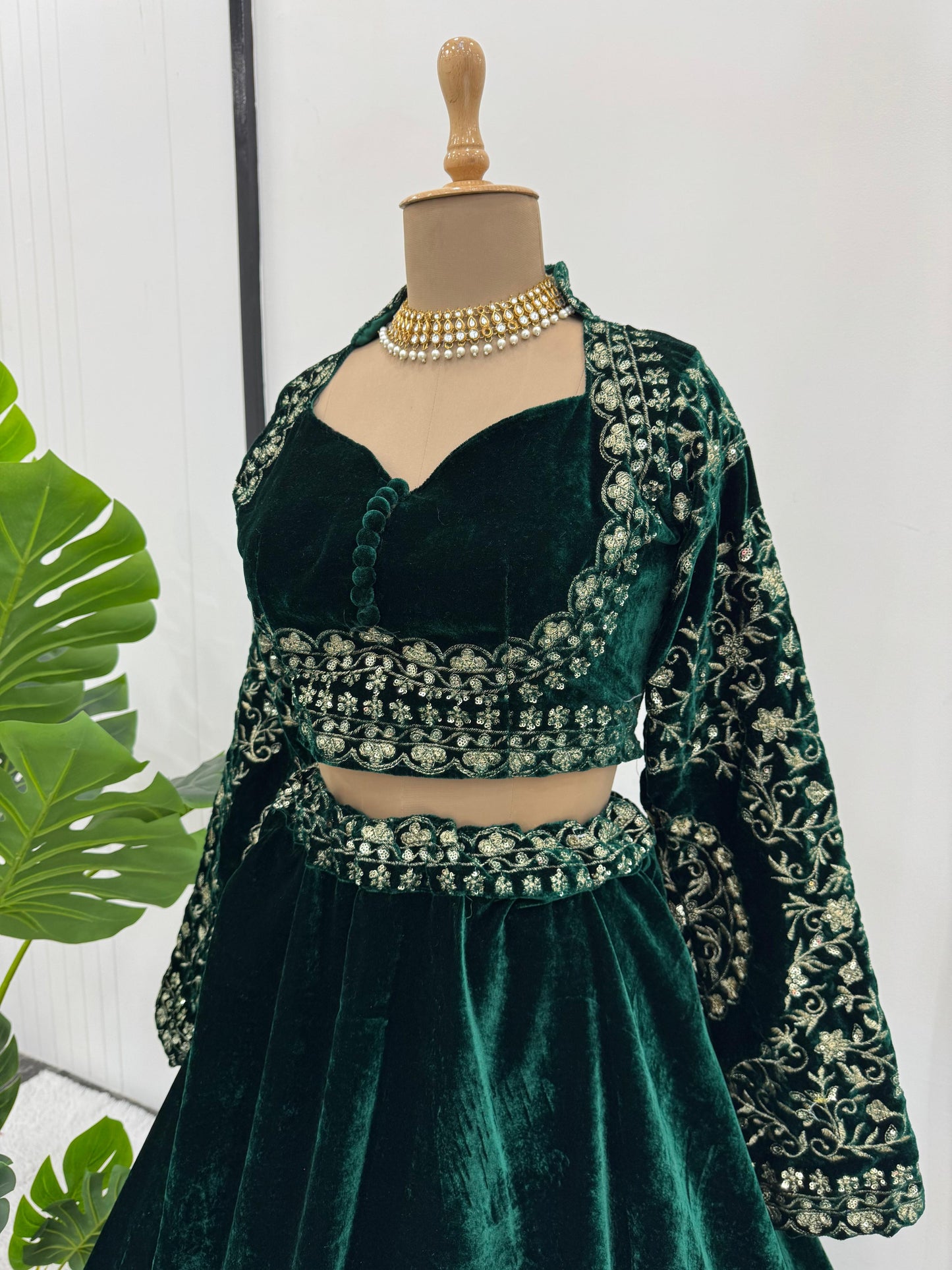 Velvet Lehenga Set