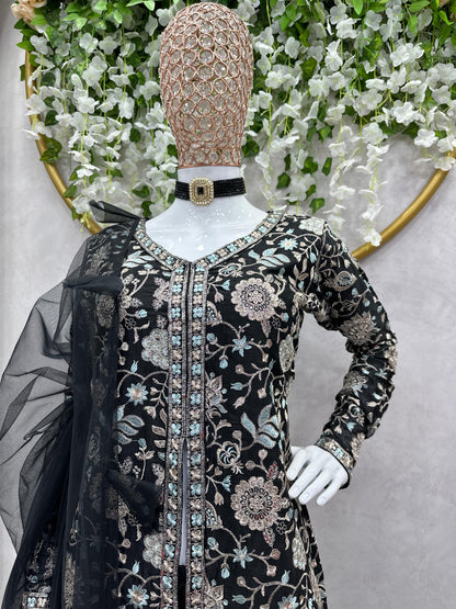 Designer Sharara Set in Black